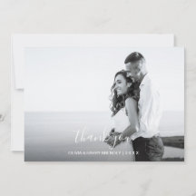 Handlettered trouwfotokaart - witte script