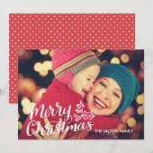 Handlettered Volledige Foto Kerstkaart (Voorkant / Achterkant)