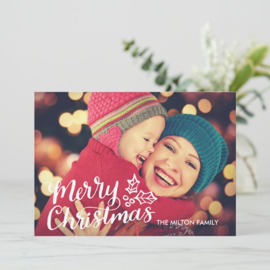 Handlettered Volledige Foto Kerstkaart (Staand voorkant)