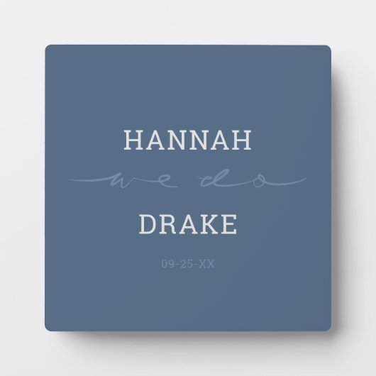 Handlettered We Do Script Bruiloft Fotoplaat (Voorkant)
