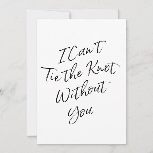 Handletteren "Ik kan de knoop niet knopen zonder j Kaart (Voorkant)