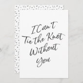 Handletteren "Ik kan de knoop niet knopen zonder j Kaart (Voorkant / Achterkant)