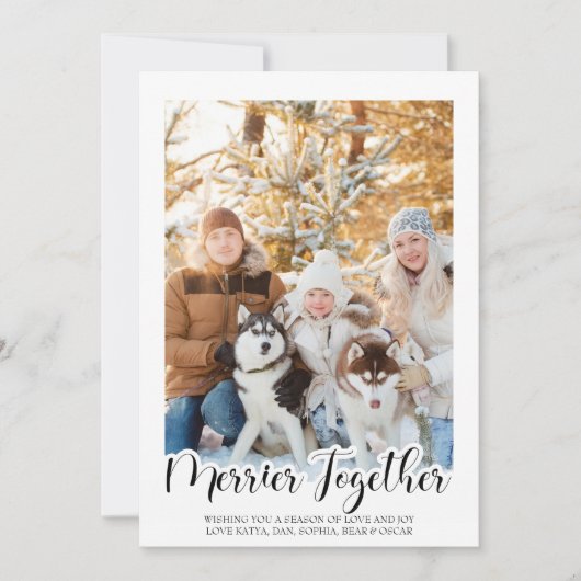 Handletteren Merrier Together Verticale Foto (Voorkant)