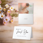 Handletteren Minimalistische Elegante Foto Bedankkaart
