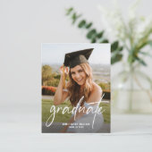 Handlettering Afgestudeerde Aangepaste Foto's Afst Aankondiging (Staand voorkant)