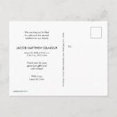 Handlettering Baby Boy Foto baby shower bedankt Briefkaart (Achterkant)