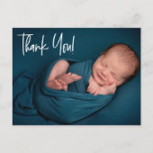 Handlettering Baby Boy Foto baby shower bedankt Briefkaart (Voorkant)