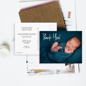 Handlettering Baby Boy Foto baby shower bedankt Briefkaart