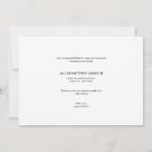 Handlettering Baby Foto baby shower blauw script Aankondiging (Achterkant)