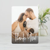 Handlettering Baby Girl - Aangepaste foto's Bedankkaart (Staand voorkant)