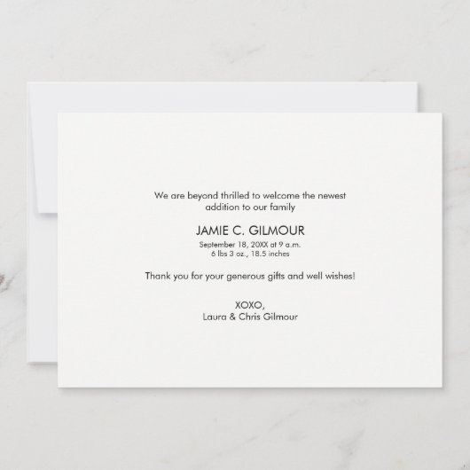 Handlettering Dank u de Aangepaste Foto van het Ma Aankondiging (Achterkant)