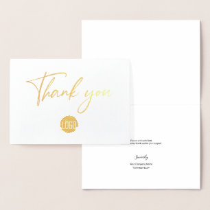 Handlettering dank u Modern Gold business logo Folie Kaarten