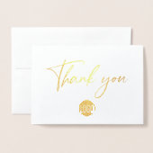 Handlettering dank u Modern Gold business logo Folie Kaarten (Voorkant met envelop)