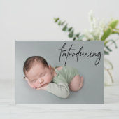 Handlettering die de Foto van de Baby van de Douan Aankondiging (Staand voorkant)