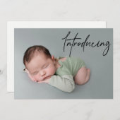 Handlettering die de Foto van de Baby van de Douan Aankondiging (Voorkant / Achterkant)