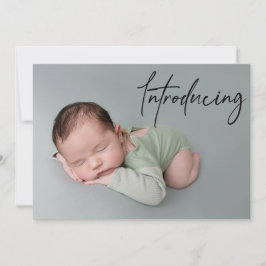 Handlettering die de Foto van de Baby van de Douan Aankondiging