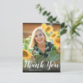 Handlettering Foto Afstudeer Bedankt Briefkaart (Staand voorkant)