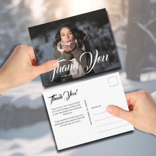 Handlettering Foto Afstuderen Bedankt Briefkaart
