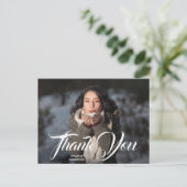 Handlettering Foto Afstuderen Bedankt Briefkaart (Staand voorkant)