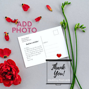 Handlettering Huwelijk Template Foto Bedankt Briefkaart