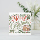Handlettering Kerst Gingerbread Foto Kaart (Staand voorkant)