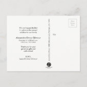 Handlettering Modern Script baby Naam Foto Aankondigingskaart (Achterkant)