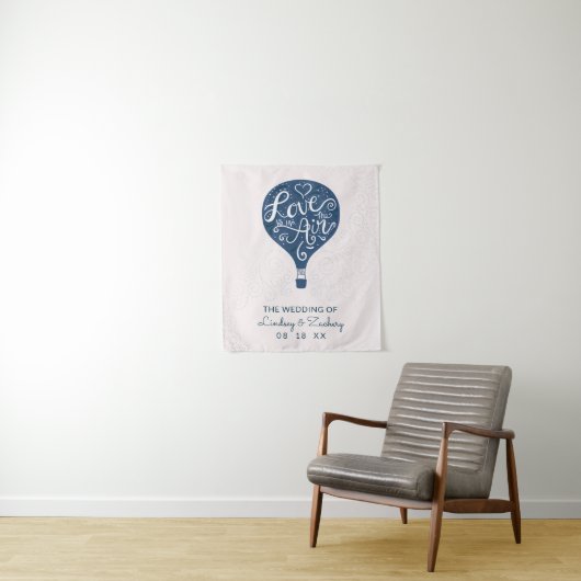 Handlettering Navy Trouwfoto Fotocabine Achtergron Wandkleed (In situ)