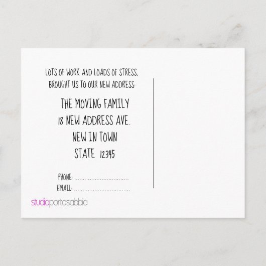 Handlettering Nieuwe adreskaart Aankondigingskaart (Achterkant)