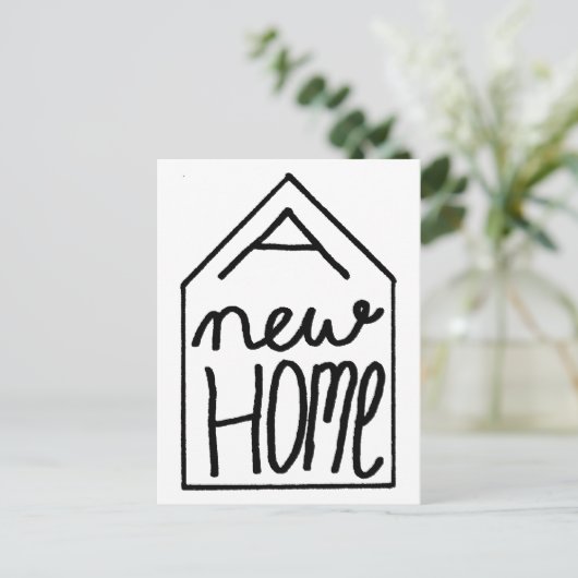 Handlettering Nieuwe adreskaart Aankondigingskaart (Staand voorkant)