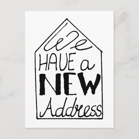 Handlettering Nieuwe adreskaart Aankondigingskaart (Voorkant)