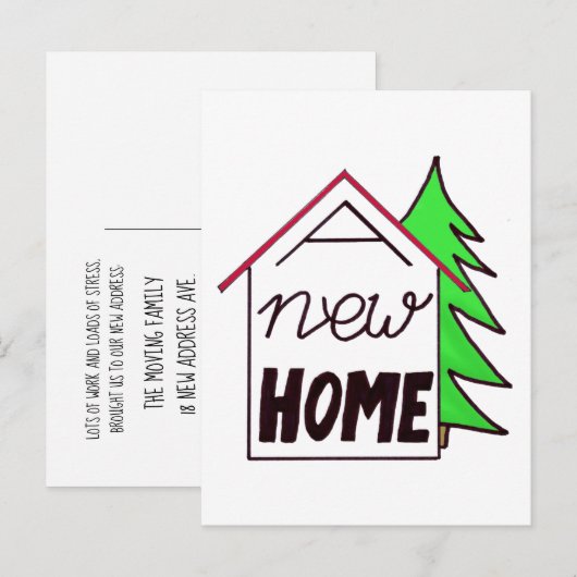 Handlettering nieuwe kerstkaart aankondigingskaart (Voorkant / Achterkant)