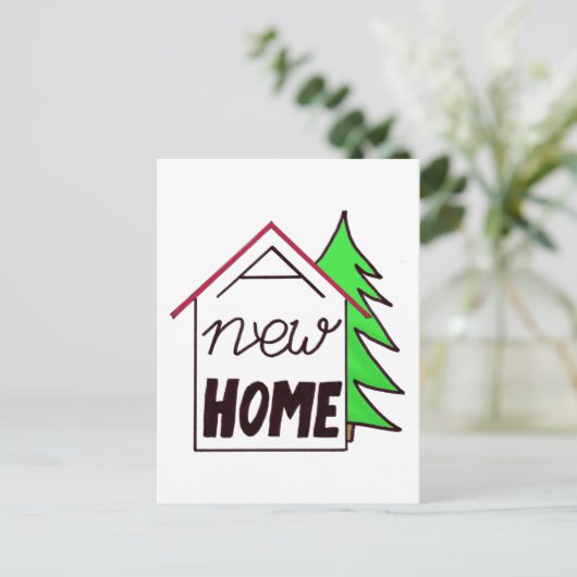 Handlettering nieuwe kerstkaart aankondigingskaart (Staand voorkant)