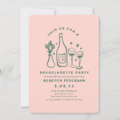 Handlettering Retro Roze Groen Vrijgezellenfeest Kaart (Voorkant)