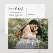 Handlettering Save the Date Custom Photo Engaged