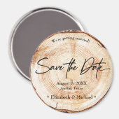 Handlettering Save the Date Wood Rustic bruiloft Magneet (Voorkant / Achterkant)