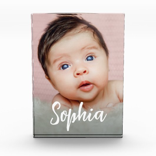 Handlettering Script Baby Meisje Naam Verticale Fo Fotoblokken (Voorkant)