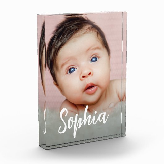 Handlettering Script Baby Meisje Naam Verticale Fo Fotoblokken (Links)