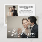 Handlettering Script Hart Wedding Foto Bedankkaart (Voorkant / Achterkant)