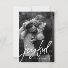 Handlettering Script Joyful Family Foto Aangepast Kaart