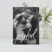 Handlettering Script Joyful Family Foto Aangepast Kaart (Staand voorkant)