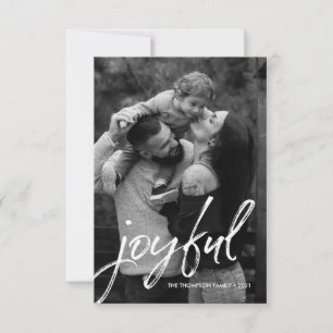 Handlettering Script Joyful Family Foto Aangepast Kaart