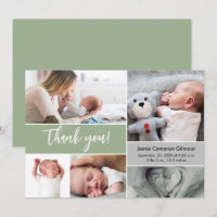 Handlettering Script multi Photo Baby shower Groen