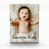 Handlettering Script Naam Baby Verticale foto (Voorkant)