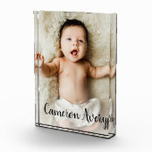 Handlettering Script Naam Baby Verticale foto (Rechts)