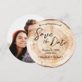 Handlettering Script Rustic Wood Print Wedding Kaart (Voorkant / Achterkant)