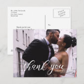 HANDLETTERING SCRIPT TROUWKAART BEDANKJE AANKONDIGINGSKAART (Voorkant / Achterkant)