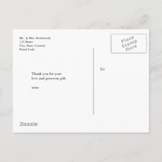 HANDLETTERING SCRIPT TROUWKAART BEDANKJE AANKONDIGINGSKAART (Achterkant)