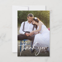 Handlettering Script Wedding Photos Modern Bedankkaart