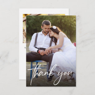 Handlettering Script Wedding Photos Modern Bedankkaart