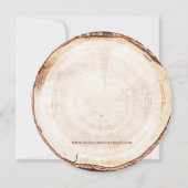 Handlettering Script Wood Slice Rustic Wedding Kaart (Achterkant)
